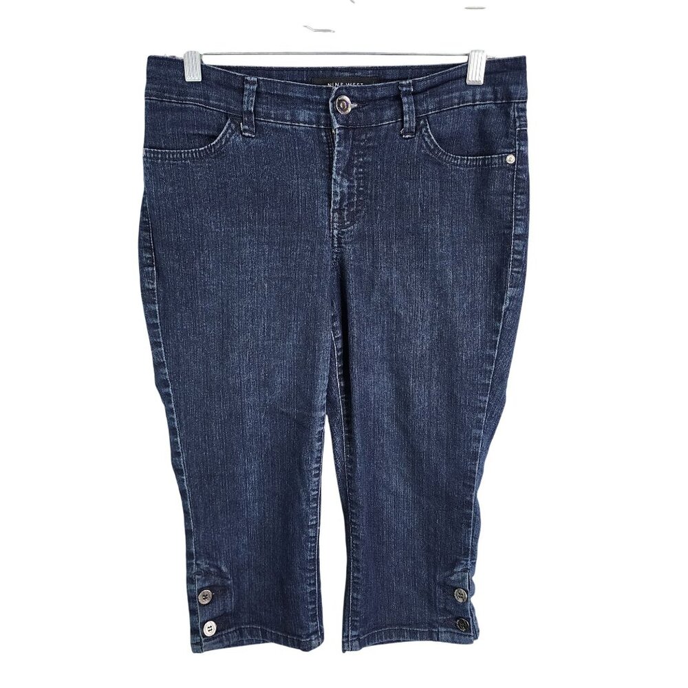 Womens Nine West Jeans Blue Denim Capri Jegging Mid Rise Dark Wash Stretch 6